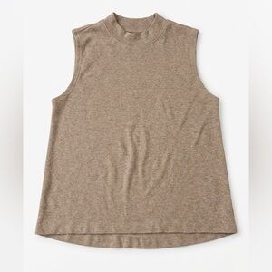 Pact Airplane Mock Neck Shell in Sesame Heather